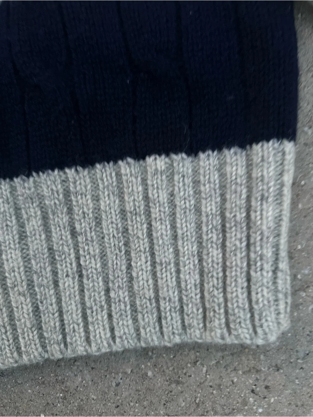 Vintage Polo Ralph Lauren Mens 100% Wool Gray Navy‎ Striped Sweater Size XL